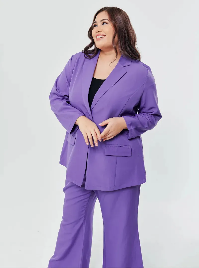 Lapel Collar Oversized Blazer - Vibrant Series
