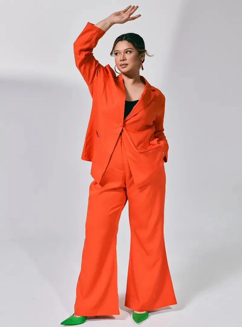 Lapel Collar Oversized Blazer - Vibrant Series