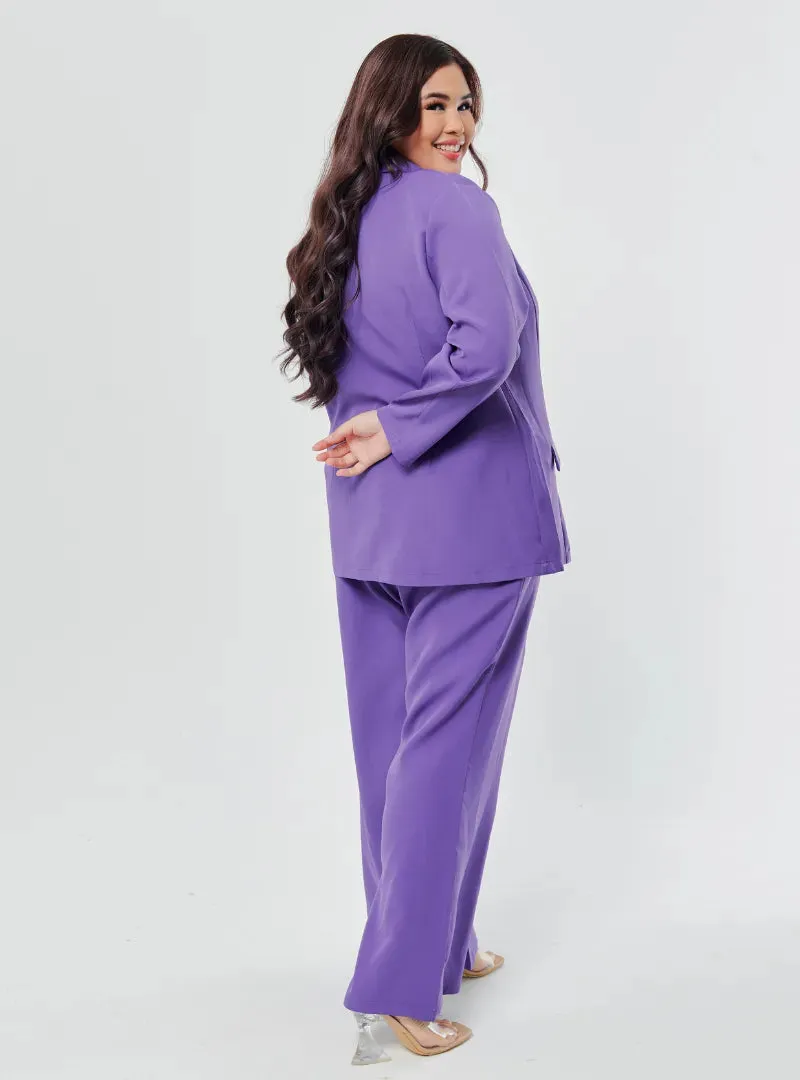 Lapel Collar Oversized Blazer - Vibrant Series