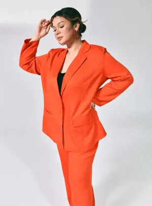 Lapel Collar Oversized Blazer - Vibrant Series