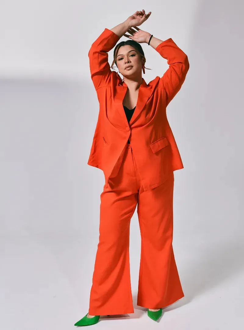 Lapel Collar Oversized Blazer - Vibrant Series