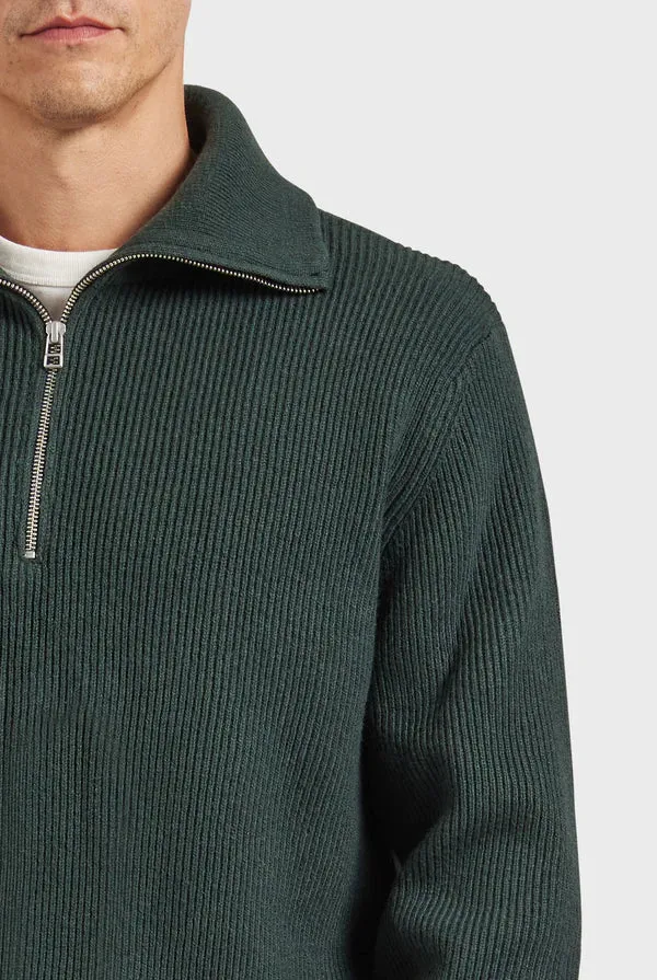Le Mans 1/2 Zip Knit - Sherwood Green