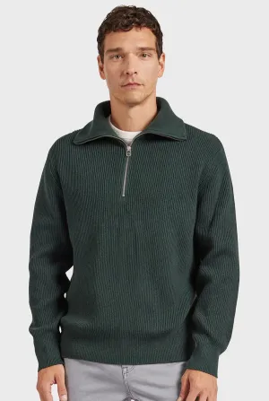 Le Mans 1/2 Zip Knit - Sherwood Green