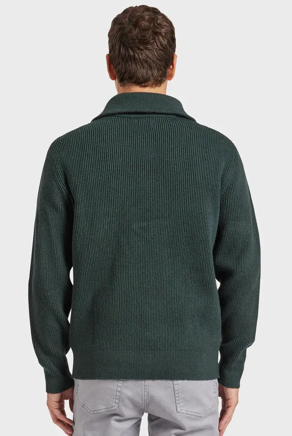 Le Mans 1/2 Zip Knit - Sherwood Green