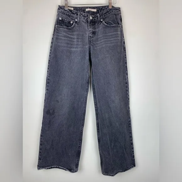 LEVI'S Low Loose Jeans in Wish Me Luck - Black size 27