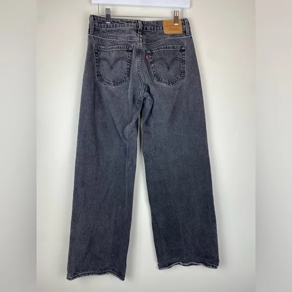 LEVI'S Low Loose Jeans in Wish Me Luck - Black size 27