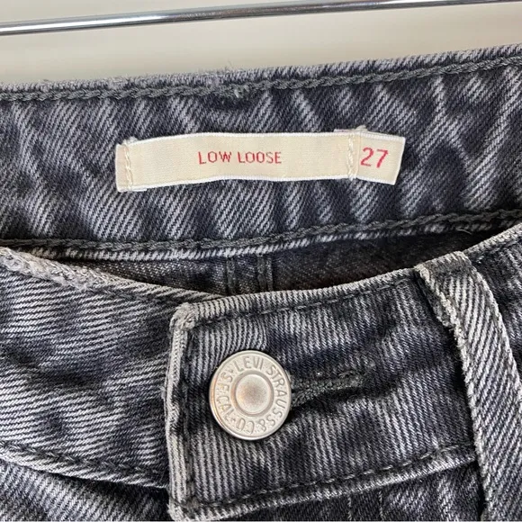 LEVI'S Low Loose Jeans in Wish Me Luck - Black size 27