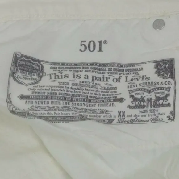 Levi's Women's 501 Cut Off Shorts Size 30 Off Whit