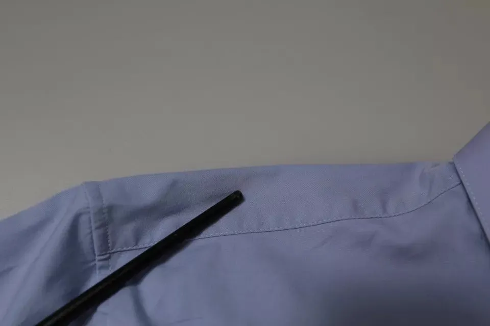 Light Blue Cotton Slim SICILIA Dress Shirt