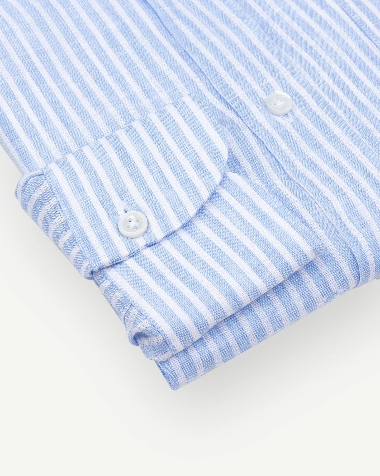 Light Blue Reverse Stripe Linen Button Down Shirt