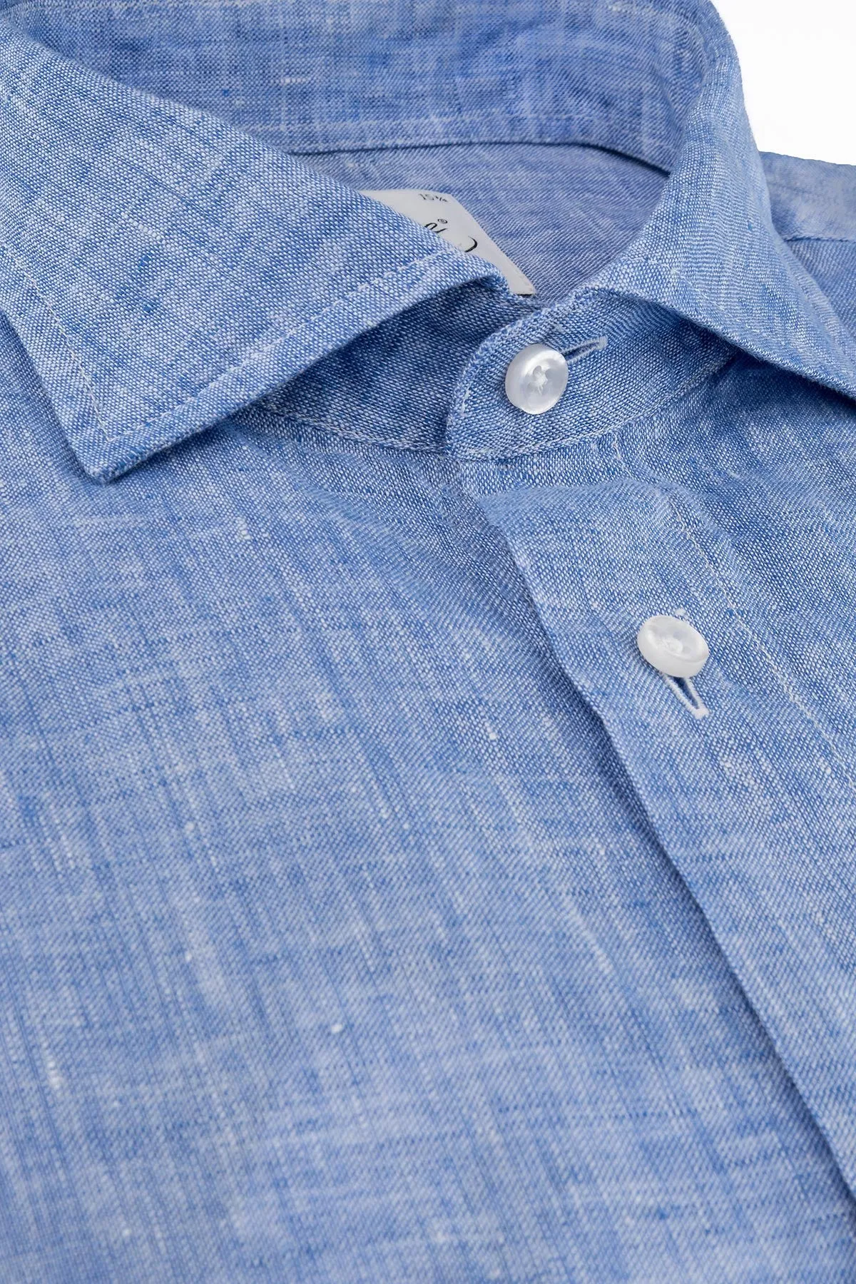 Light blue slim fit linen shirt