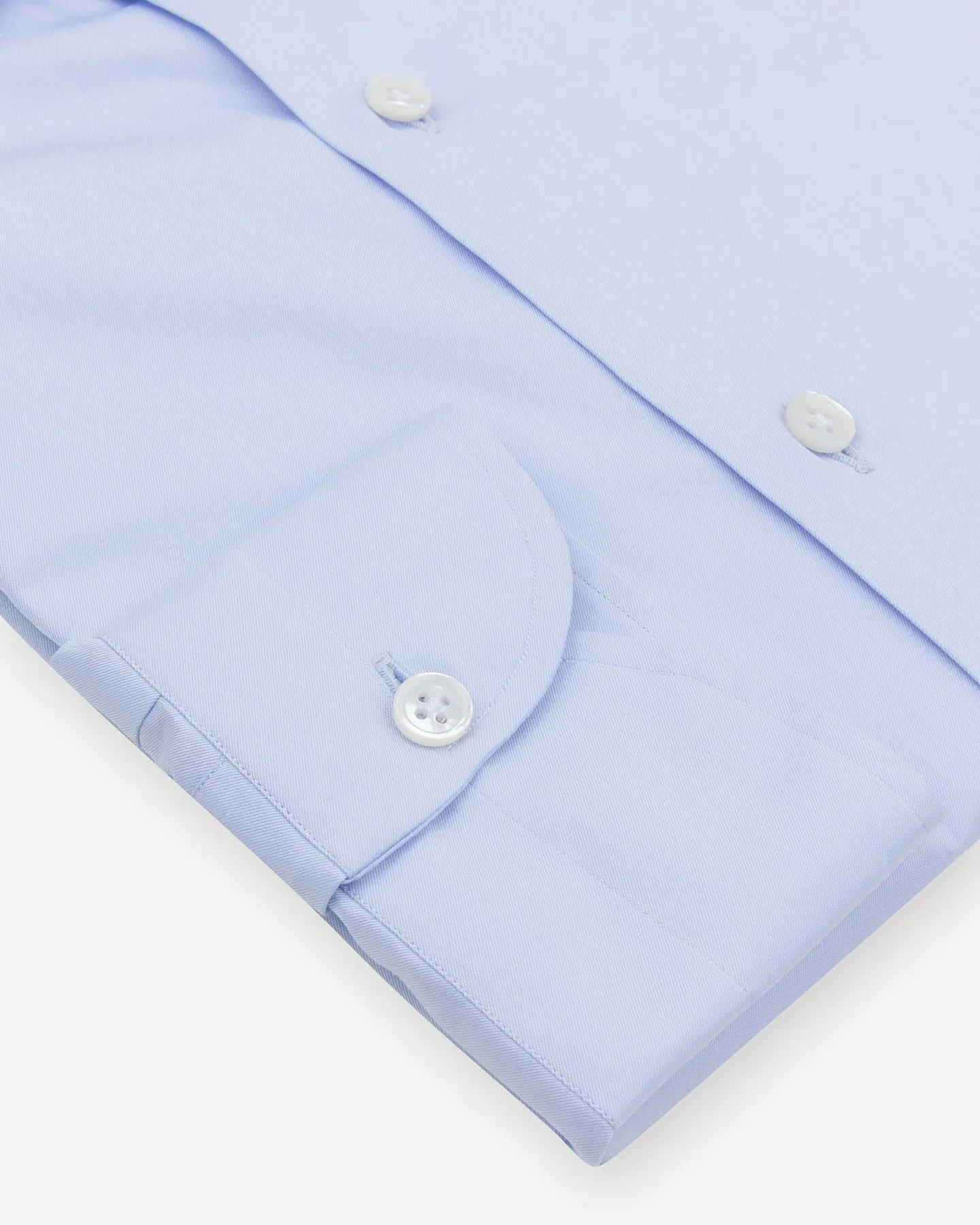 Light Blue Twill Spread Collar Shirt