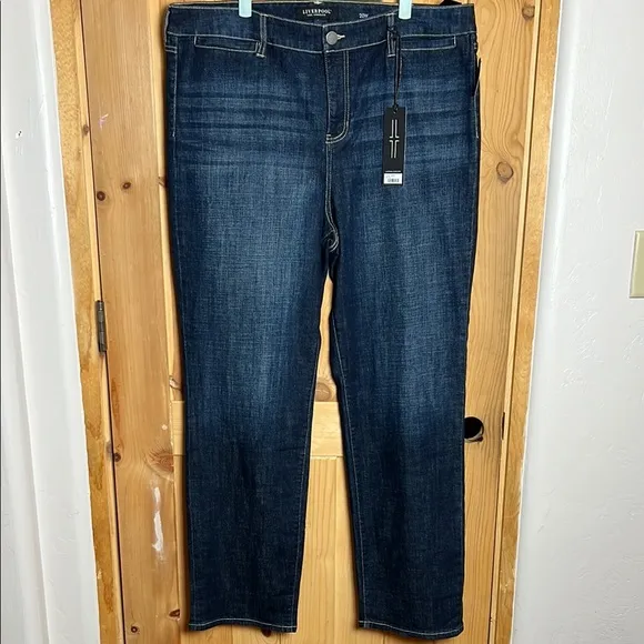 LIVERPOOL The High Rise Straight Dark Wash Jeans