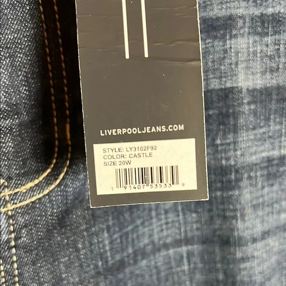 LIVERPOOL The High Rise Straight Dark Wash Jeans