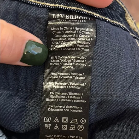 LIVERPOOL The High Rise Straight Dark Wash Jeans