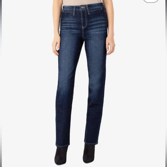 LIVERPOOL The High Rise Straight Dark Wash Jeans