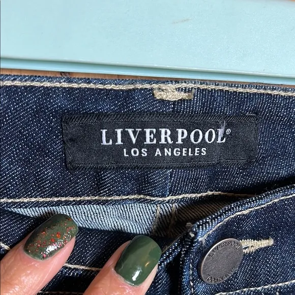 LIVERPOOL The High Rise Straight Dark Wash Jeans