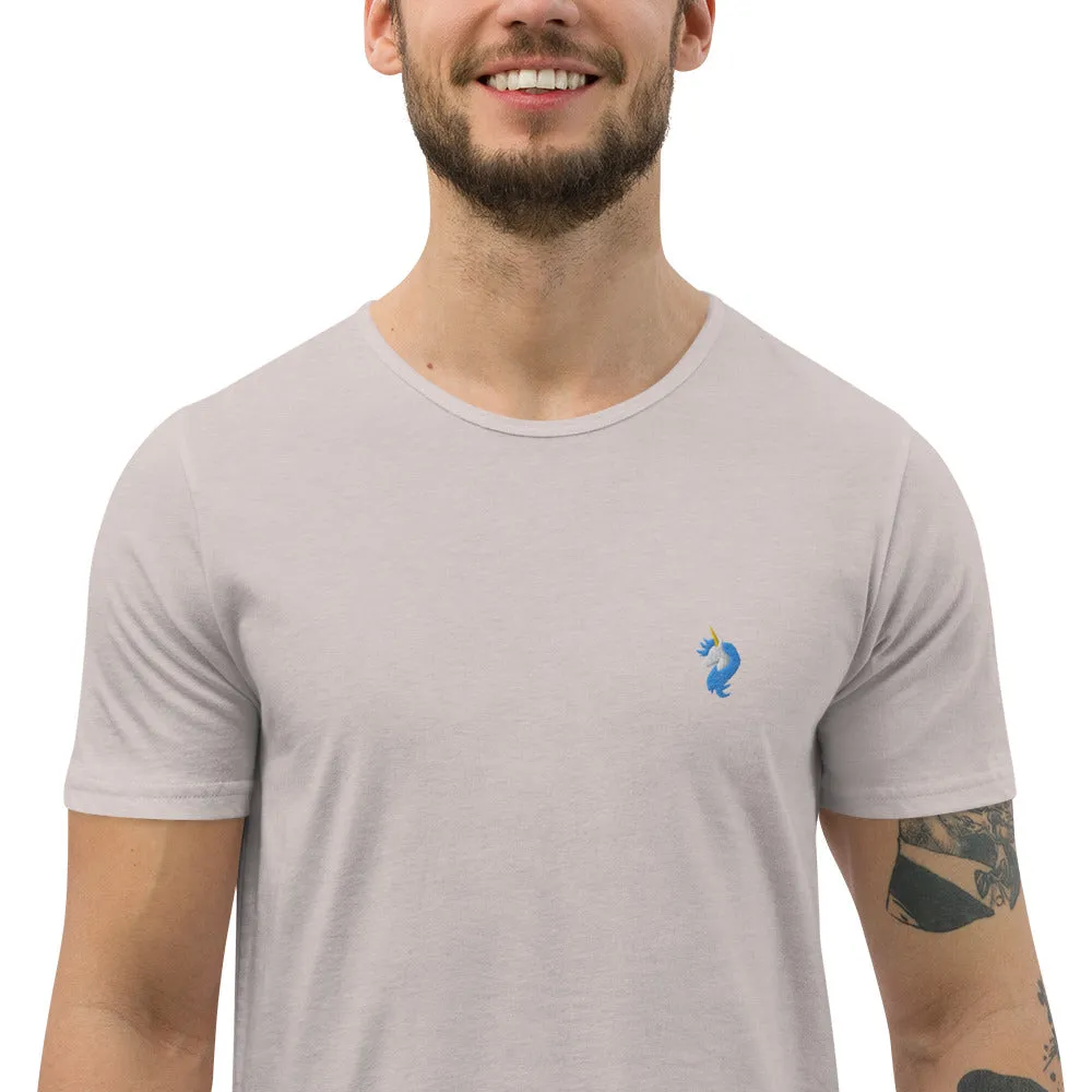 Logo Men's Curved Hem T-Shirt by #unicorntrends