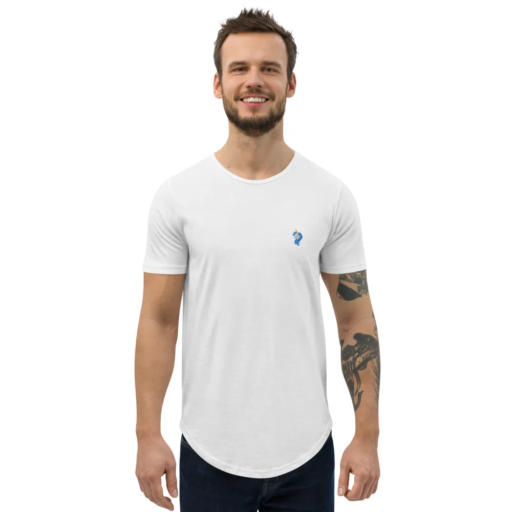 Logo Men's Curved Hem T-Shirt by #unicorntrends