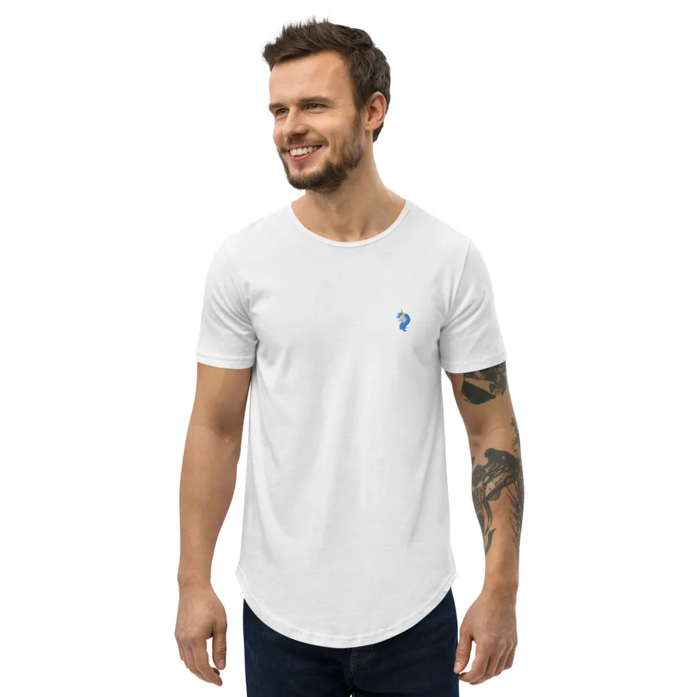 Logo Men's Curved Hem T-Shirt by #unicorntrends
