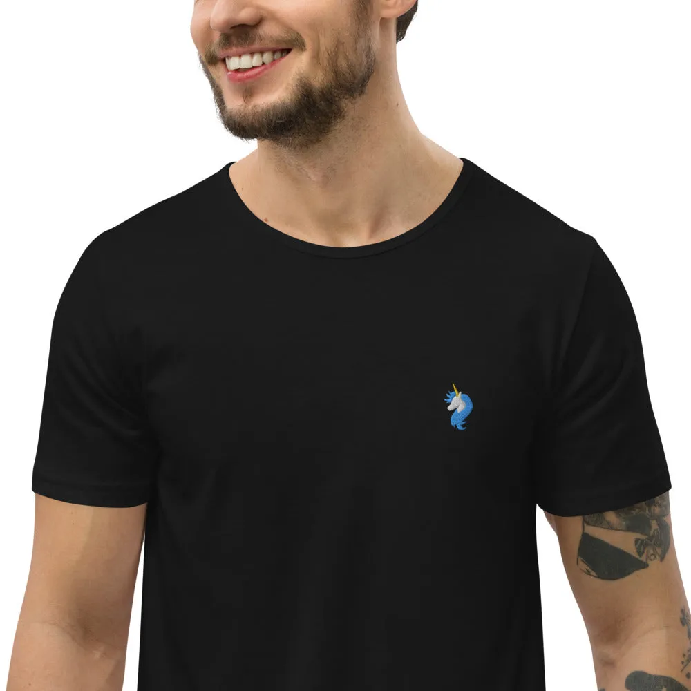 Logo Men's Curved Hem T-Shirt by #unicorntrends