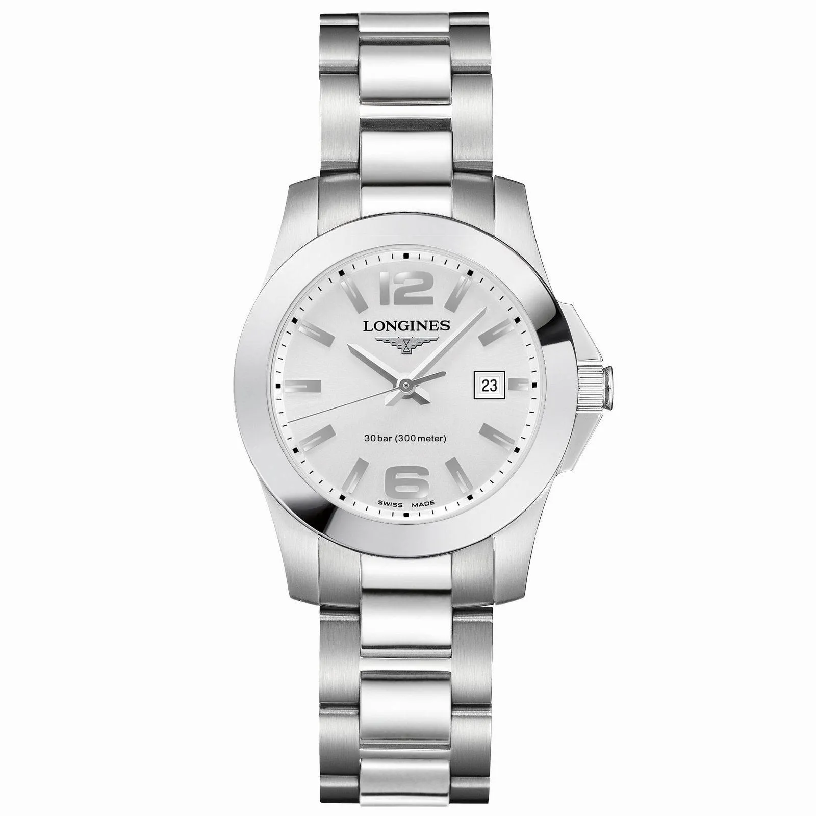 LONGINES CONQUEST 29.5mm Watch Silver Steel Quartz L3.376.4.76.6
