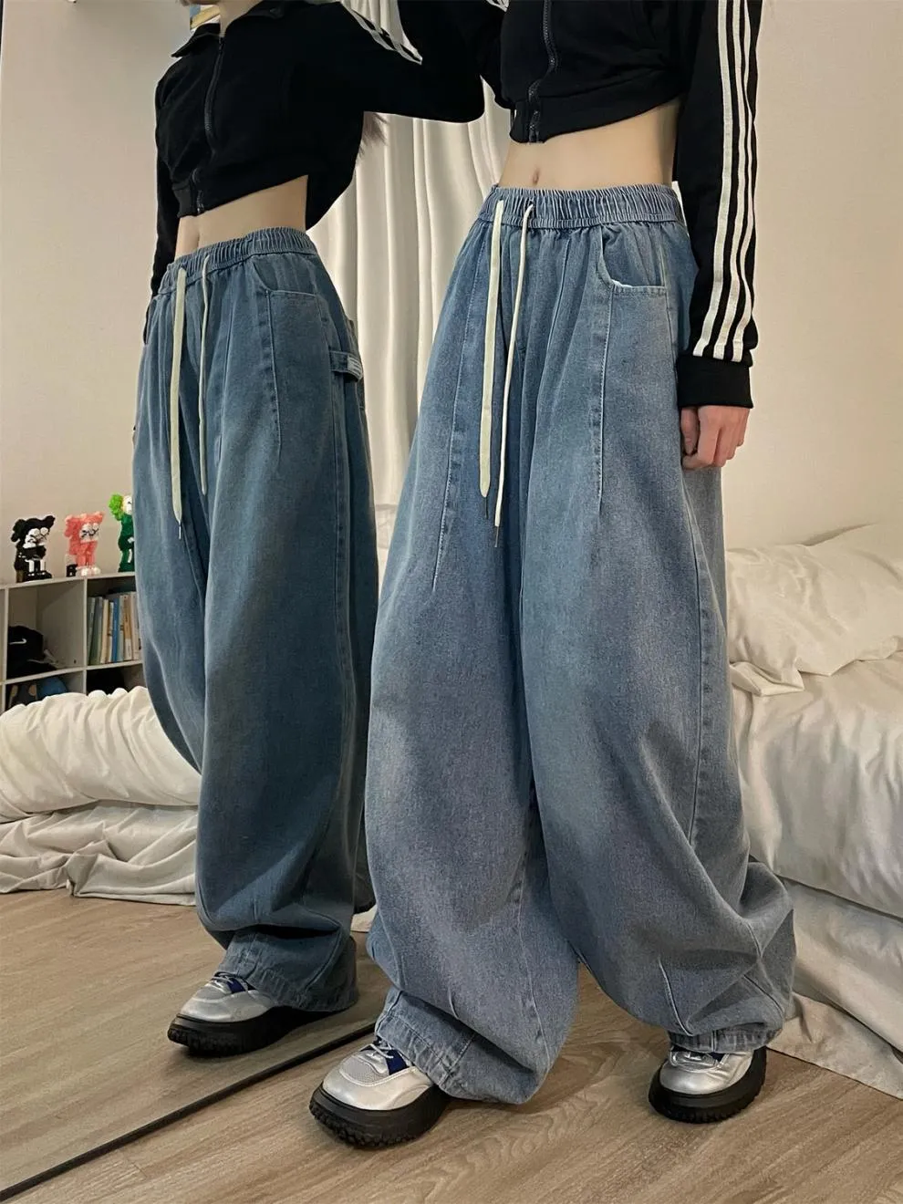 Loose Simple Style Baggy Boyfriend Jeans