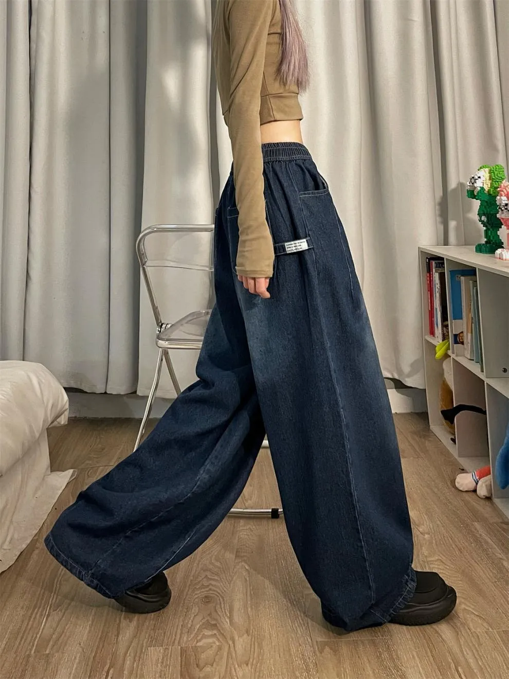 Loose Simple Style Baggy Boyfriend Jeans