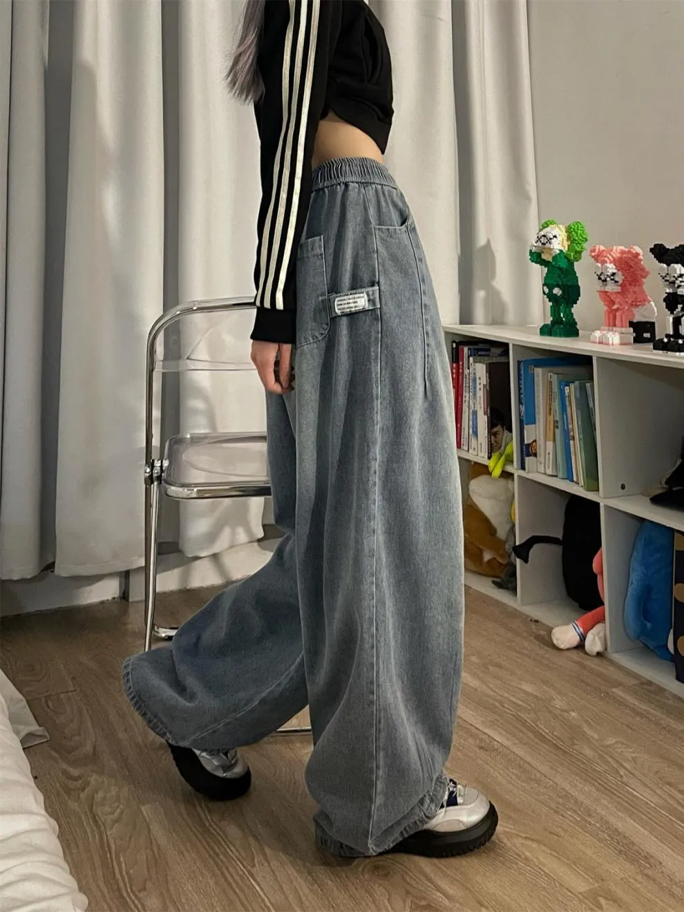 Loose Simple Style Baggy Boyfriend Jeans