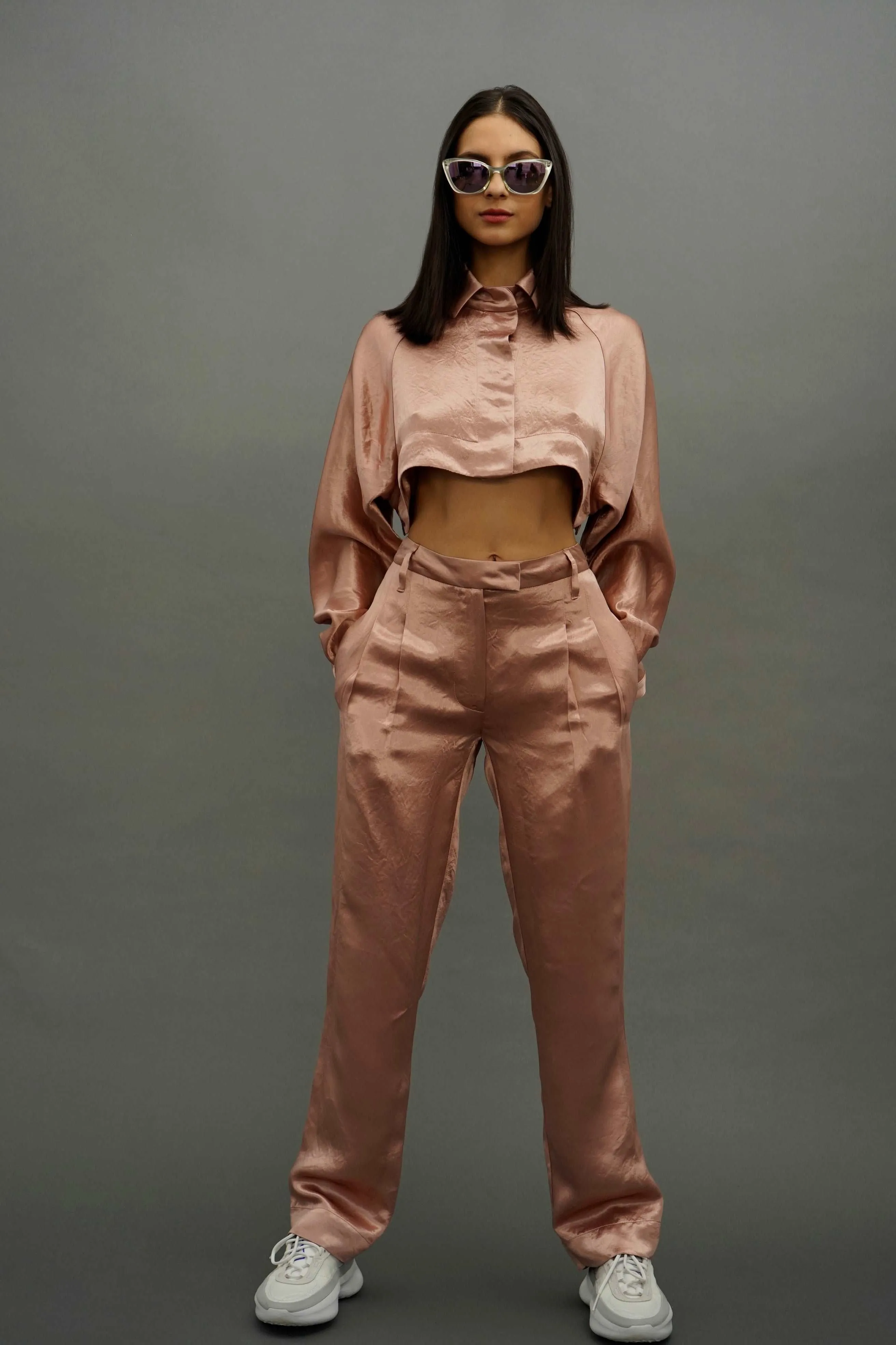 Lore Rose Gold Versatile Long Sleeve Shrug