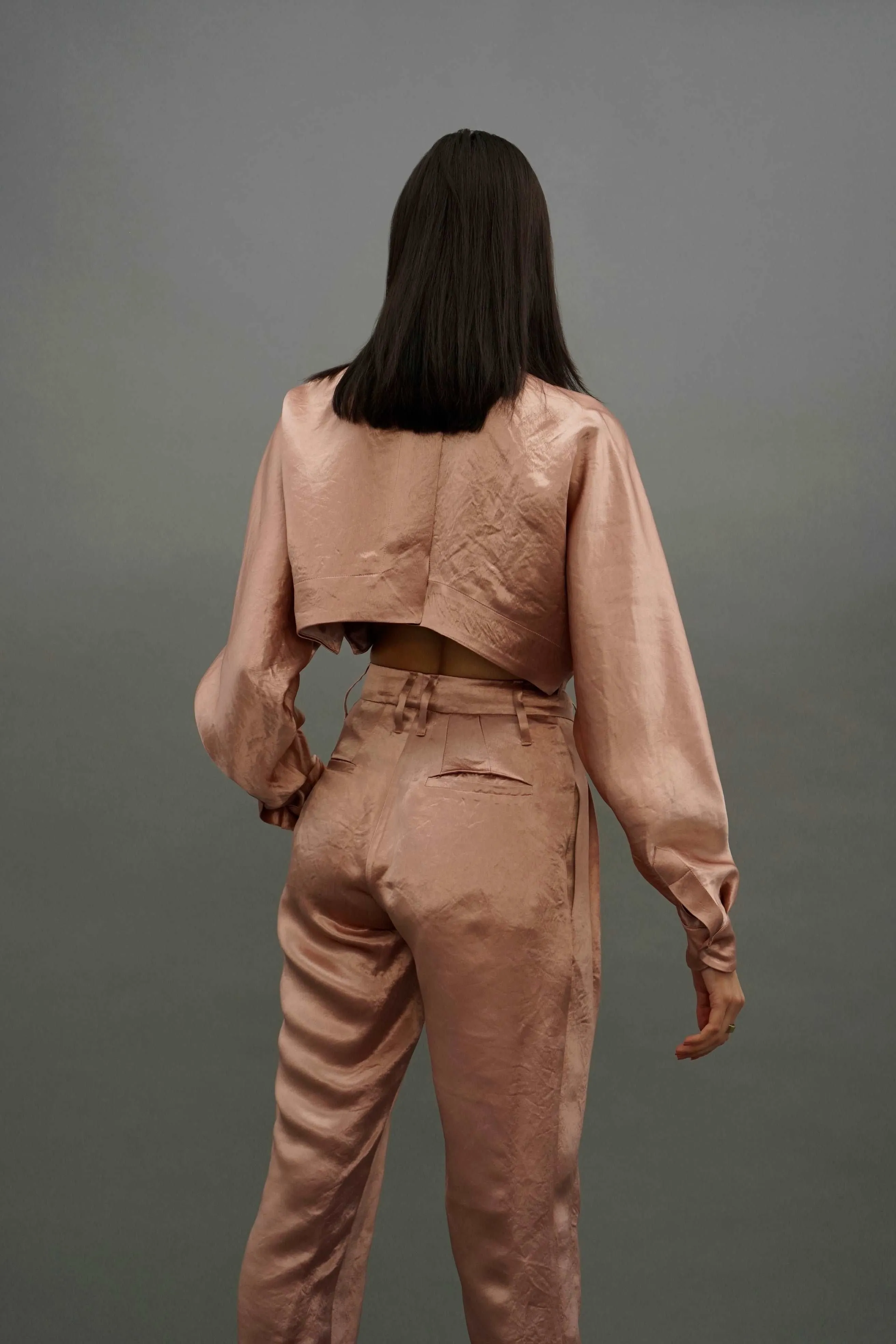 Lore Rose Gold Versatile Long Sleeve Shrug