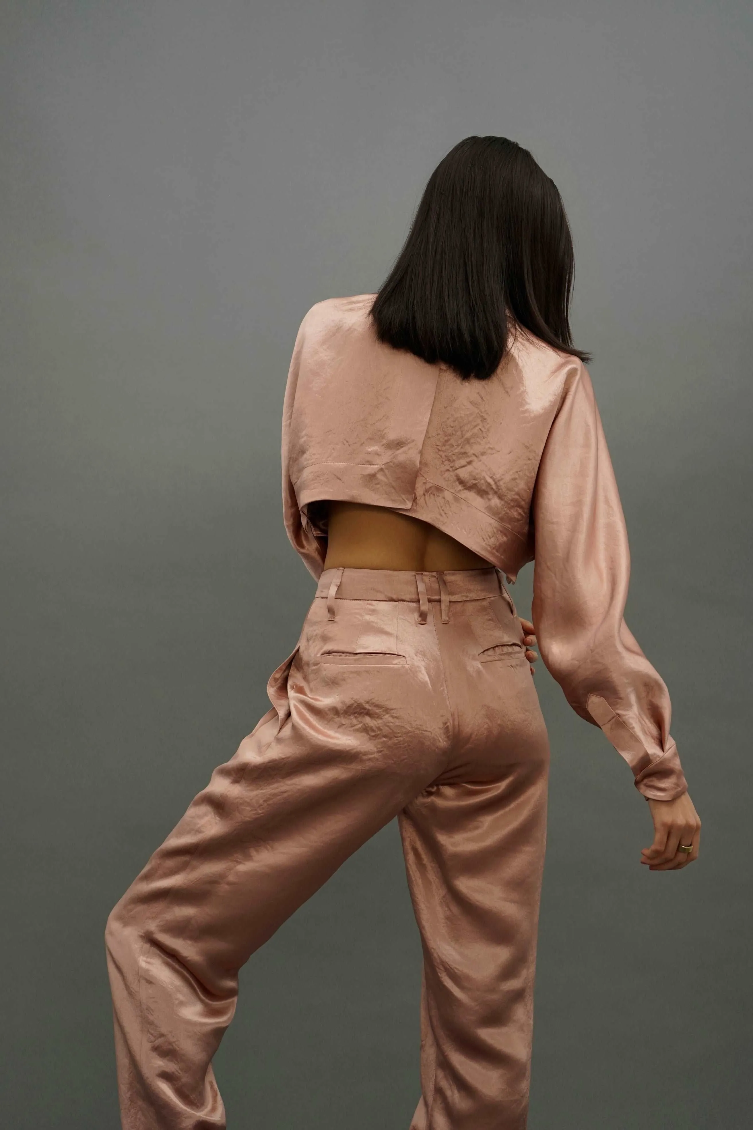 Lore Rose Gold Versatile Long Sleeve Shrug