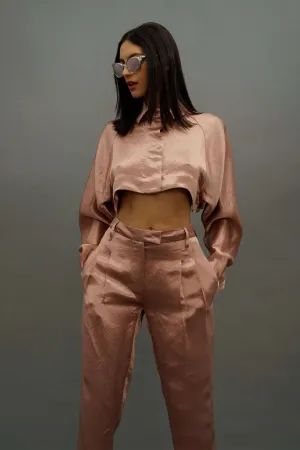 Lore Rose Gold Versatile Long Sleeve Shrug