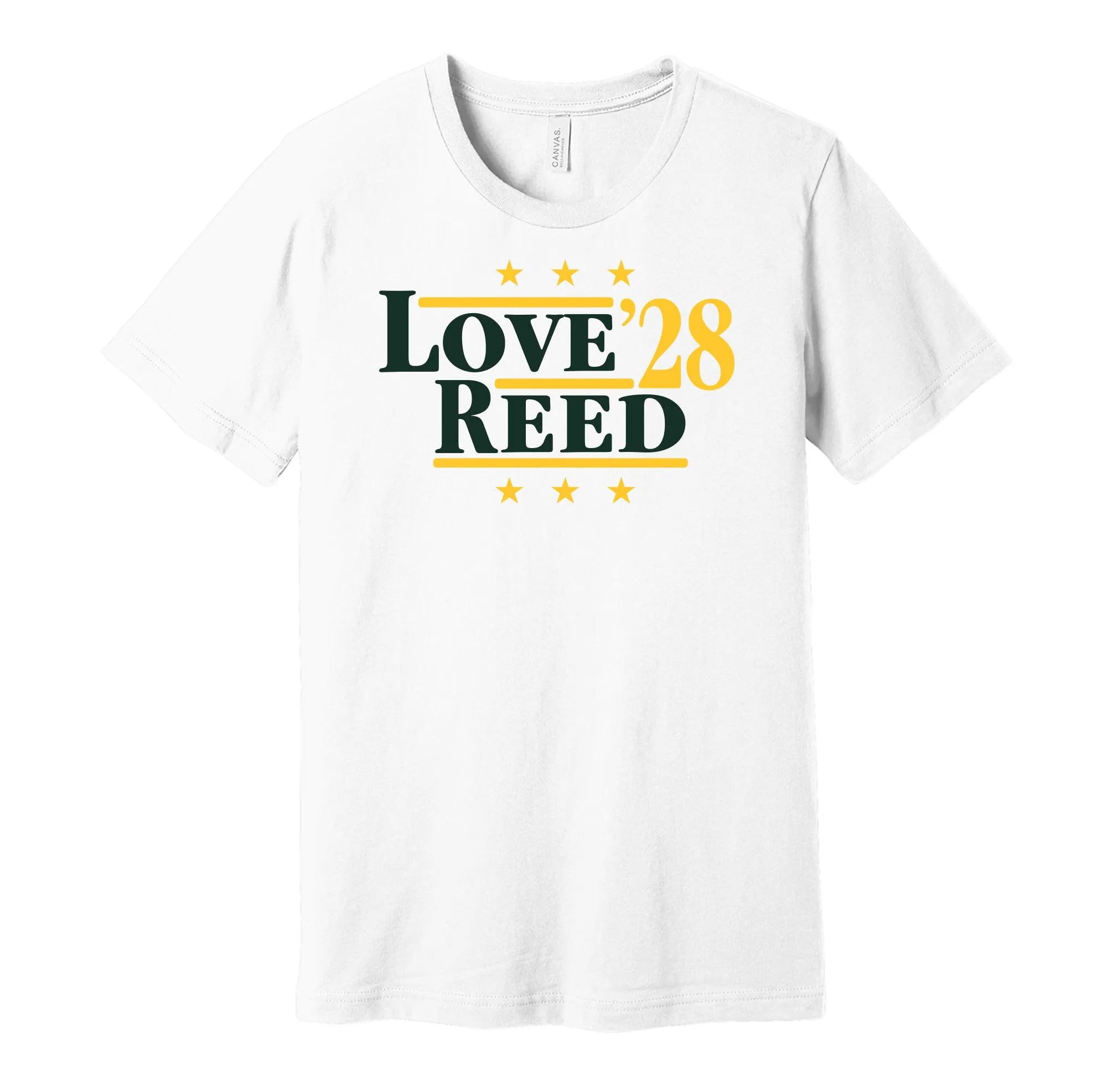 Love & Reed '28 - Green Bay Football Legends Political Campaign Parody T-Shirt - Hyper Than Hype Shirts