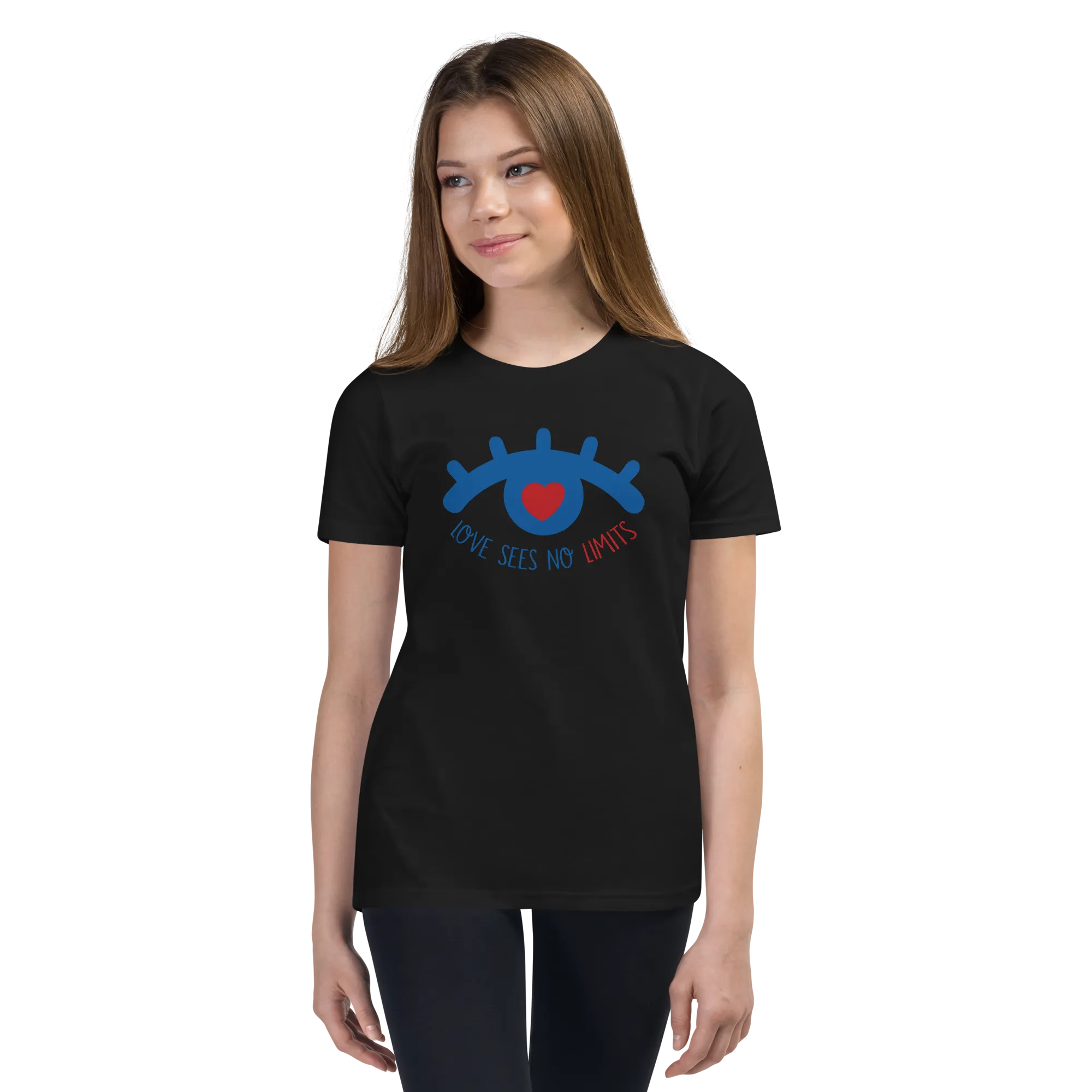 Love Sees No Limits (Youth Light Color T-Shirts Design 1)
