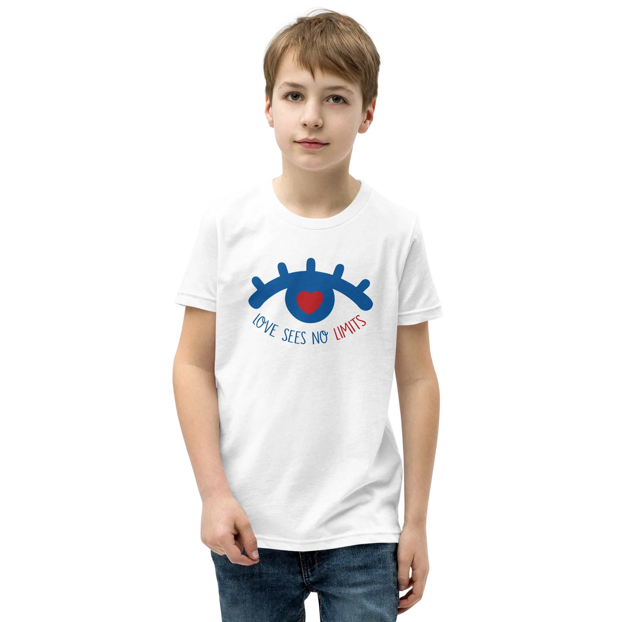 Love Sees No Limits (Youth Light Color T-Shirts Design 1)