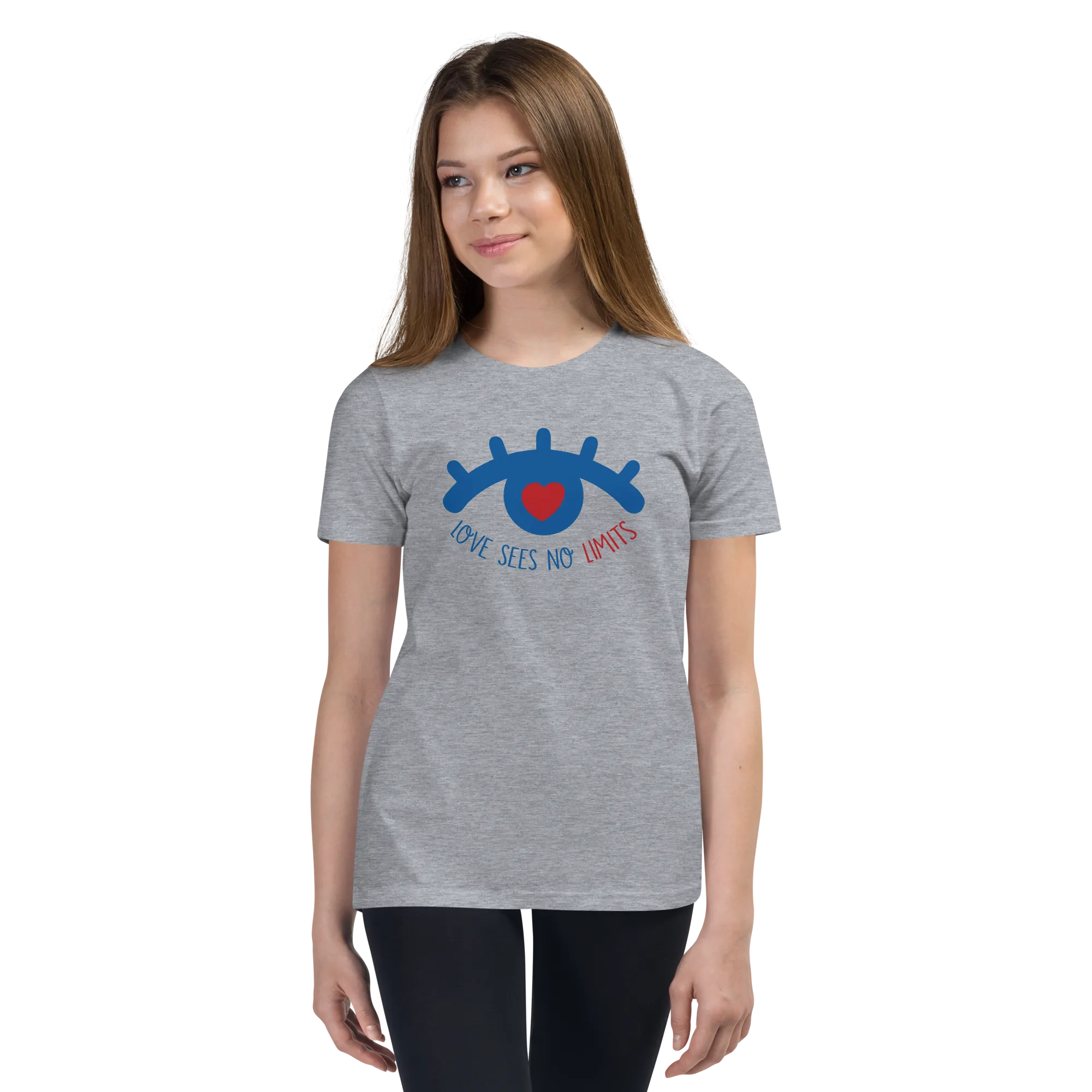 Love Sees No Limits (Youth Light Color T-Shirts Design 1)