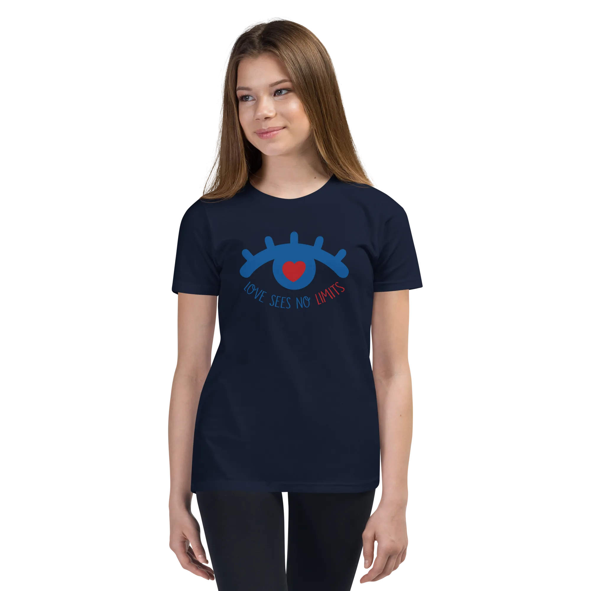 Love Sees No Limits (Youth Light Color T-Shirts Design 1)