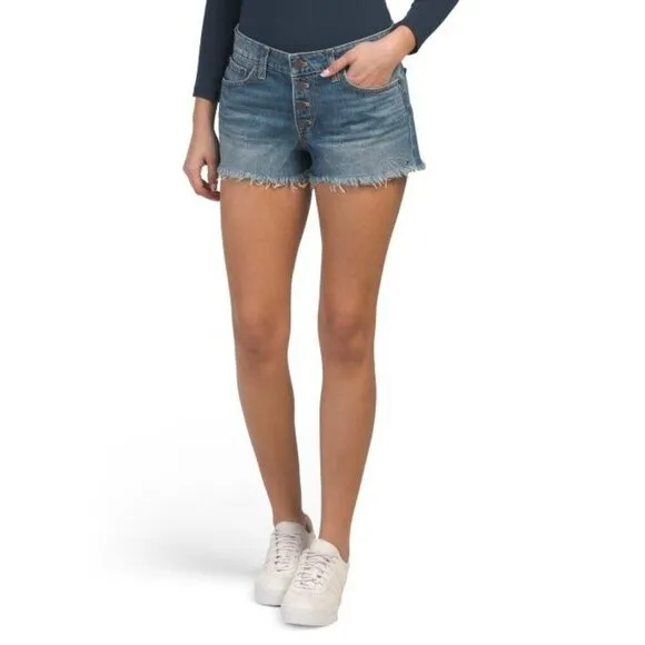 Lucky Brand Womens High Rise Button Fly 5 Pockets Cut Off Jean Shorts Sz 29 NWT