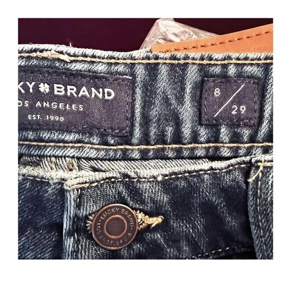 Lucky Brand Womens High Rise Button Fly 5 Pockets Cut Off Jean Shorts Sz 29 NWT