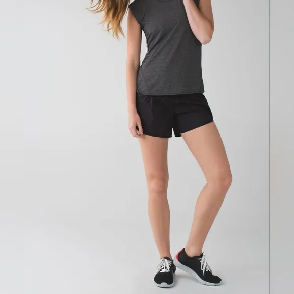 Lululemon Tracker Short II 2-way Stretch Black Size 8