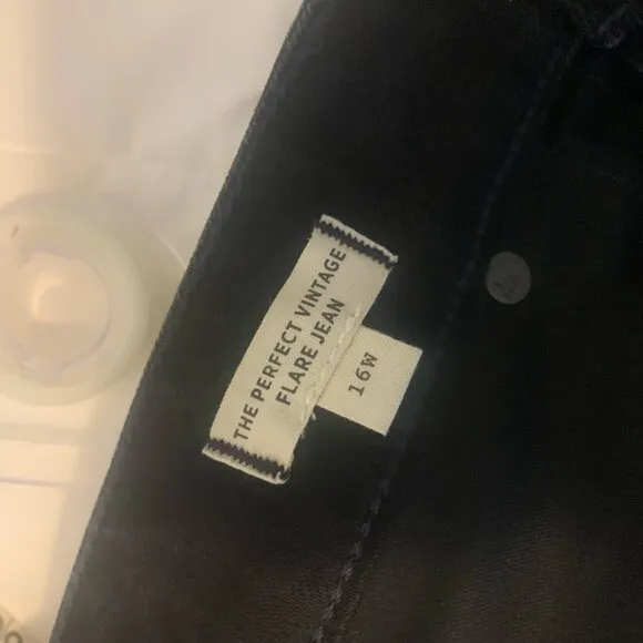 Madewell Black Jeans Ladies Sz 16W Perfect Vintage Flare