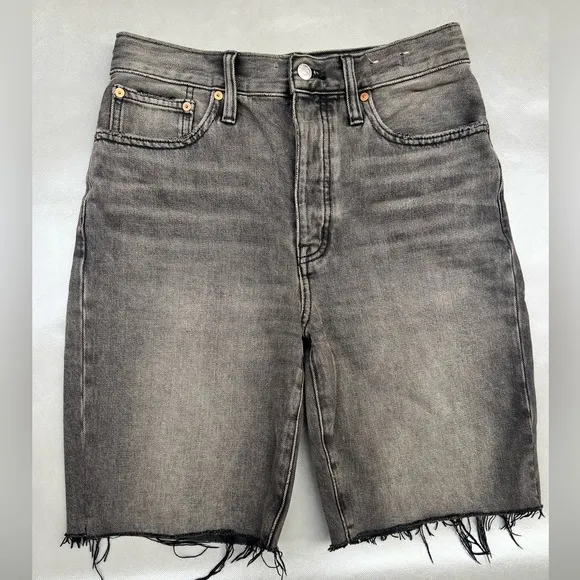 Madewell High-Rise Long Denim Shorts in Bronxdale Wash