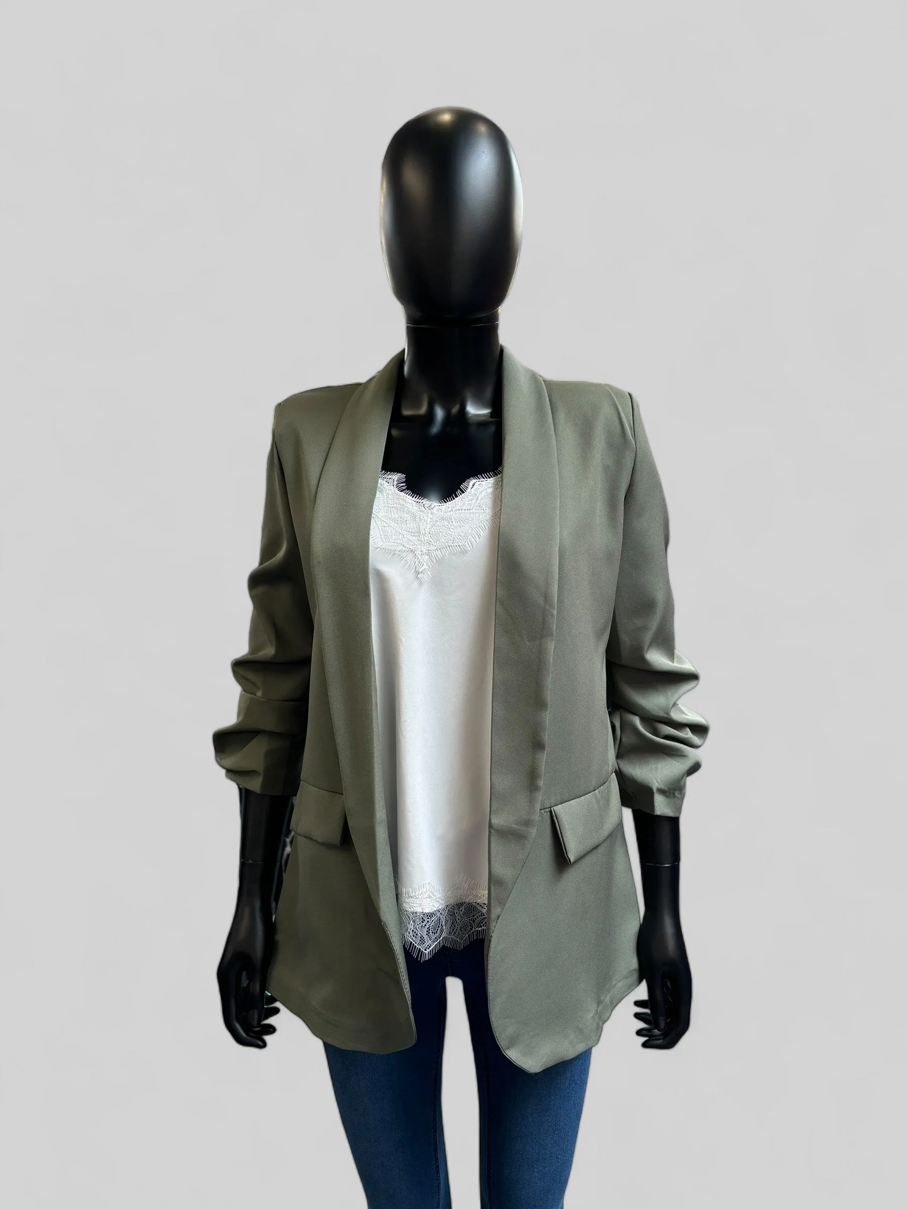 Marc Angelo 6078 Gathered Sleeve Blazer