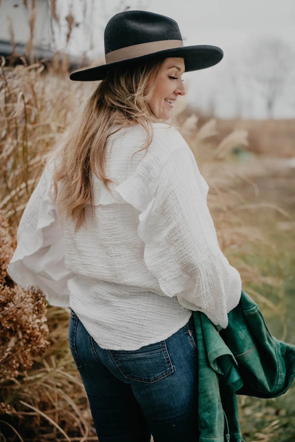 'Marina' Cotton Gauze Blouse by Tasha Polizzi (S ONLY)