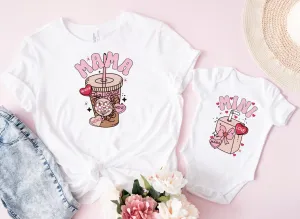 Matching Mini & Mama Mummy Personalised T-Shirt & Vest Valentines - White Only