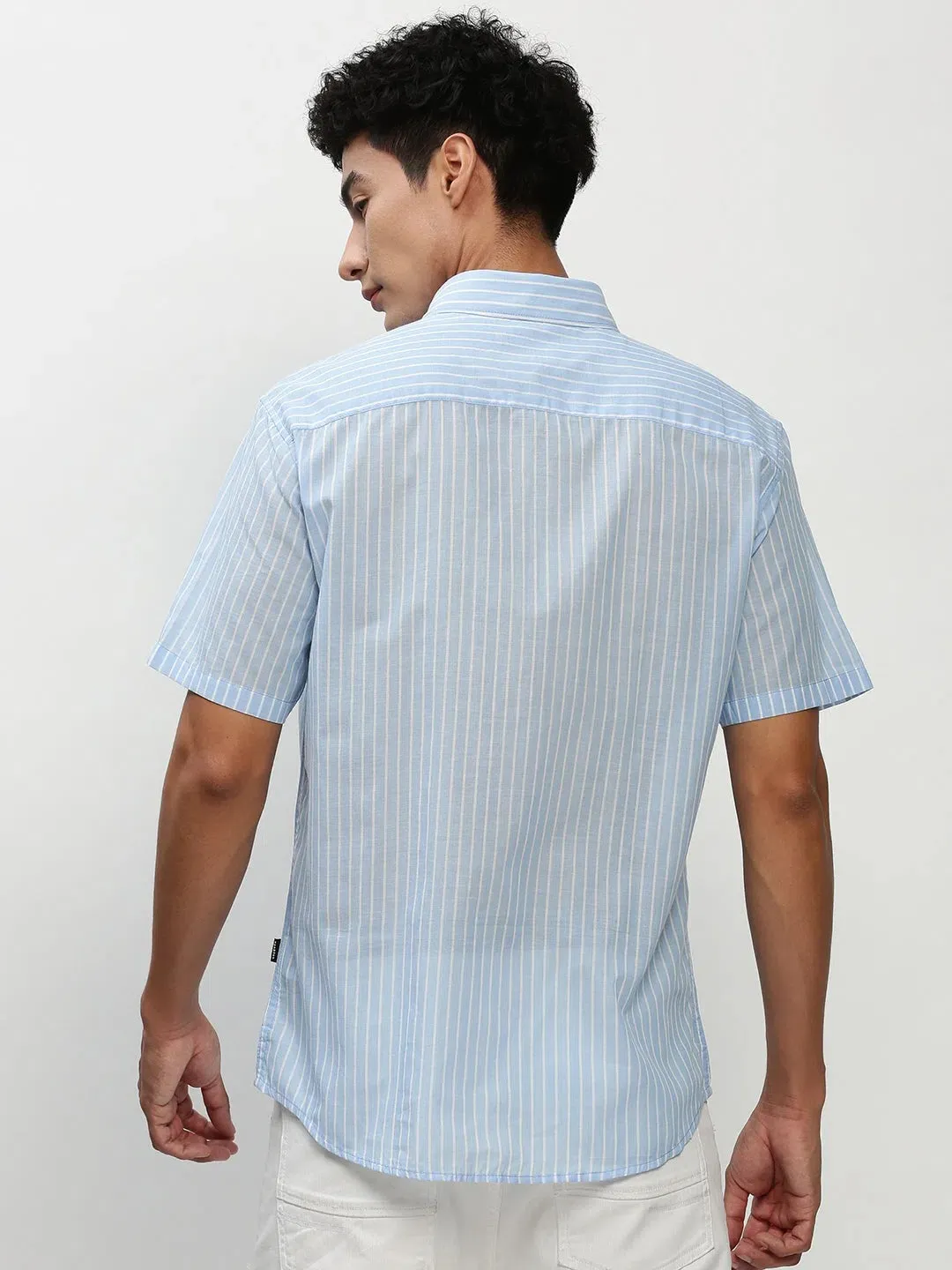 Men Blue Striped Casual Casual Shirts-JOYOSTRIPE-74-Blue