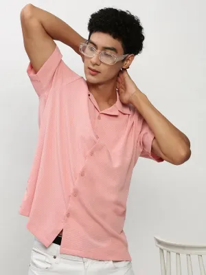 Men Peach Solid Casual Casual Shirts-AGASTHYA-1589-Peach