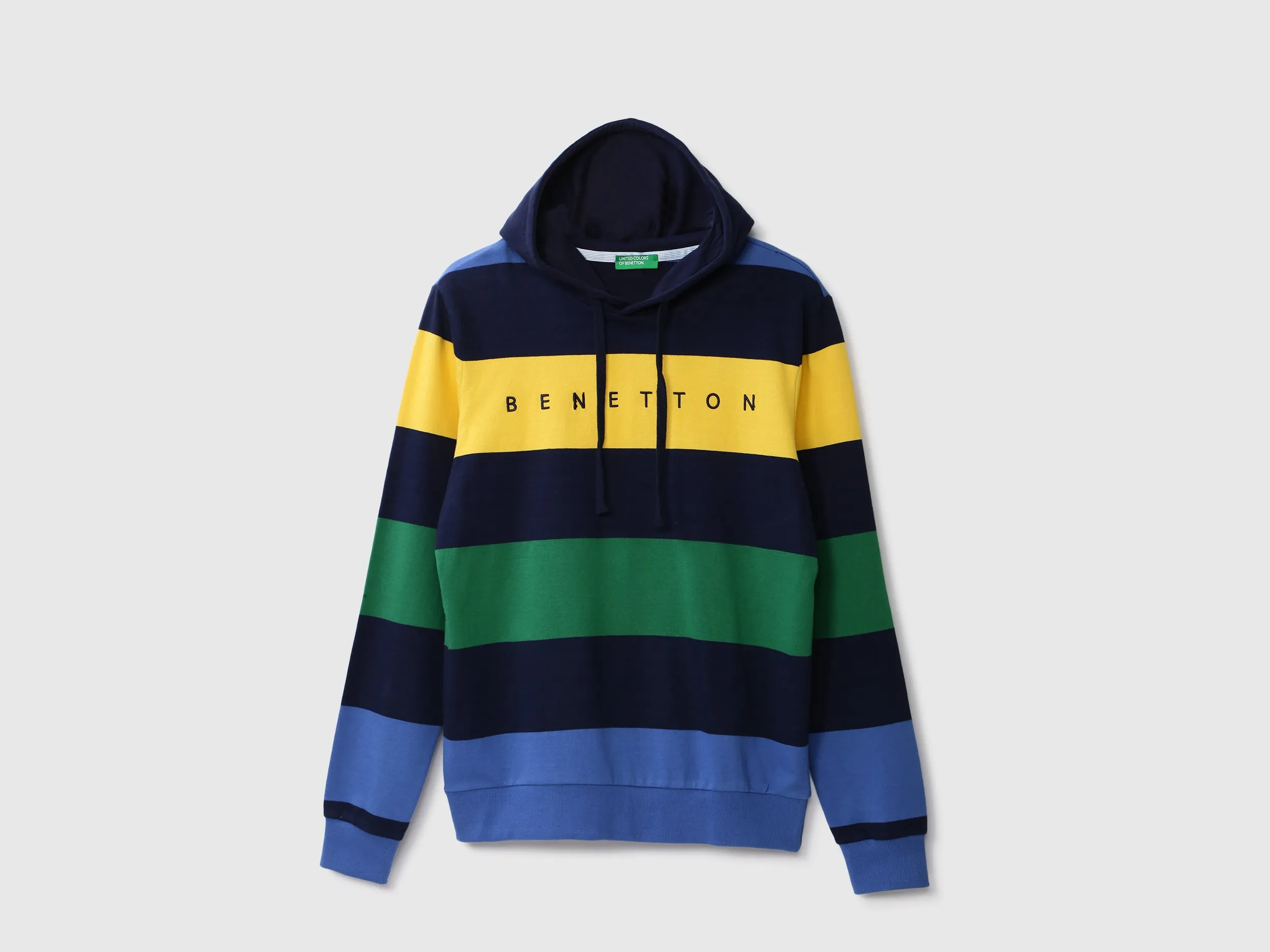 Men Striped Hood Sweatshirt