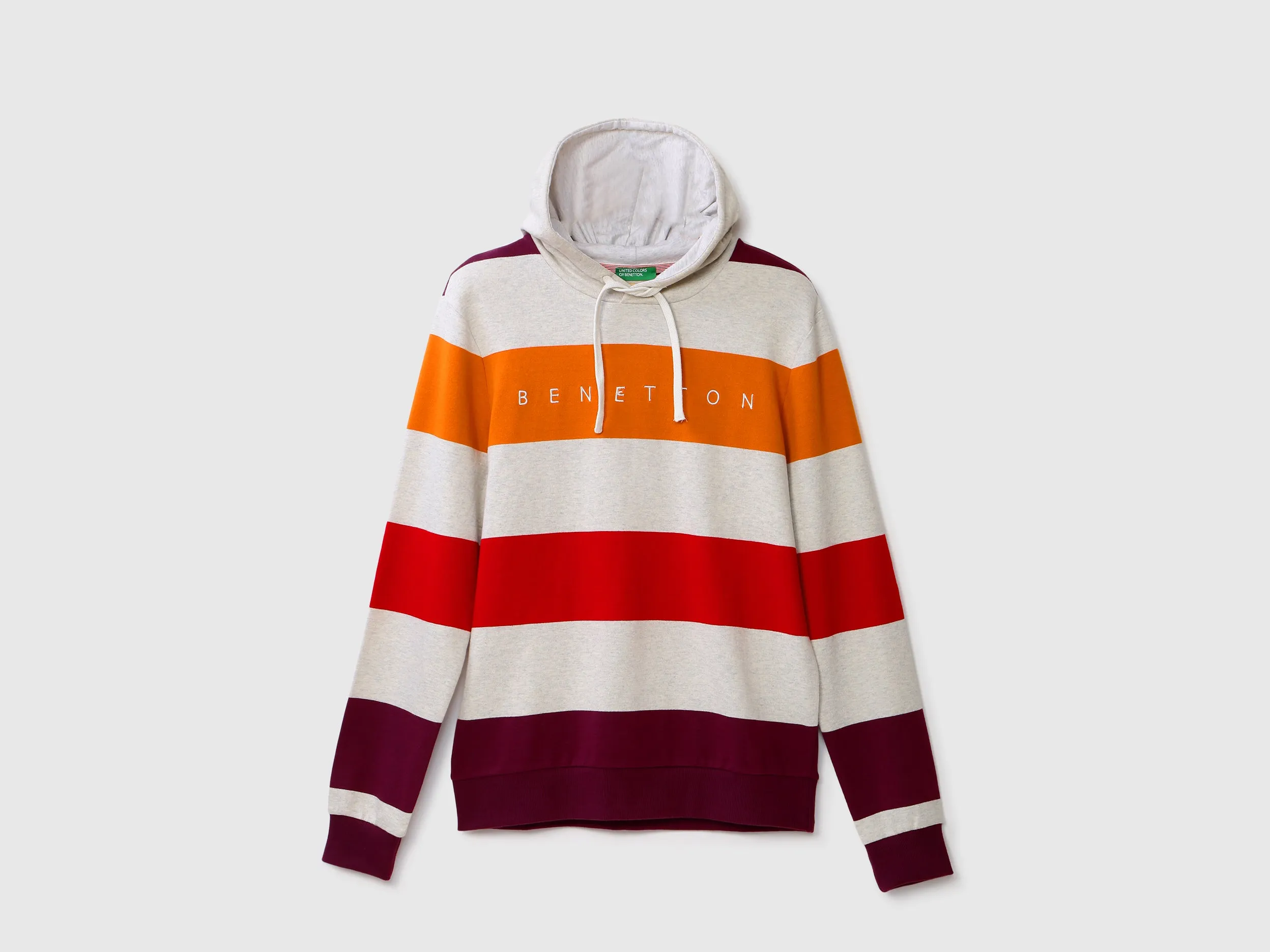 Men Striped Hood Sweatshirt